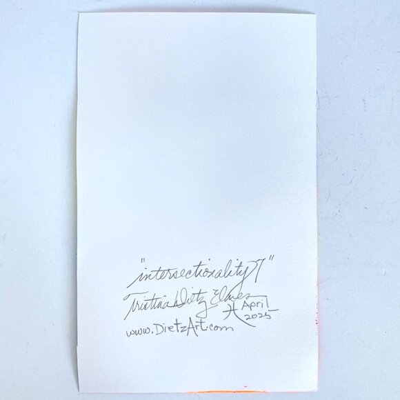 Intersectionality7 Original Acrylic Painting 8x10in Mat Frame Ready Squeegee Art - Picture 8 of 8